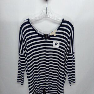 MICHAEL KORS 3/4 SLEEVE BACK ZIPPER TOP SZ L NEW